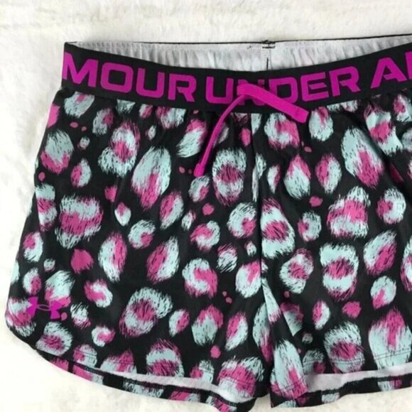 UNDER ARMOUR Girls Play Up Printed Shorts, LARGE - Picture 3 of 4